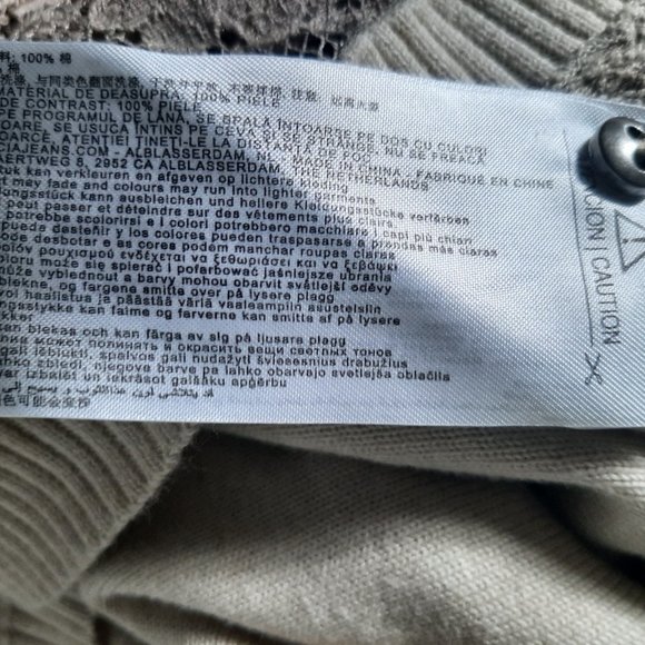 Garcia Jeans Lace Beige Cardigan MadeinItaly Small - Picture 4 of 6